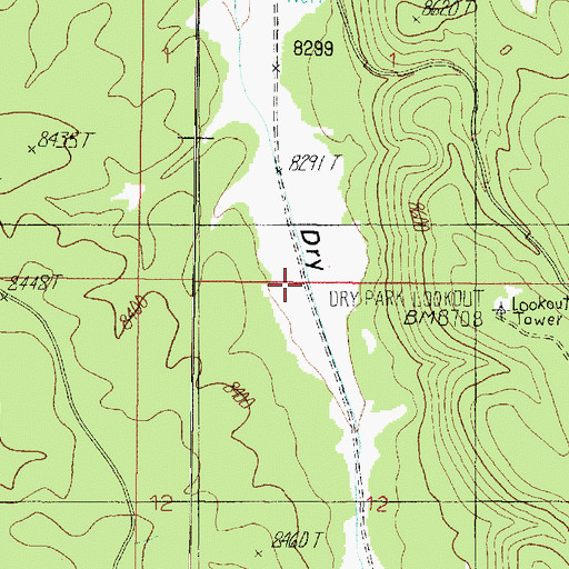 Topographic Map of Dry Park, AZ