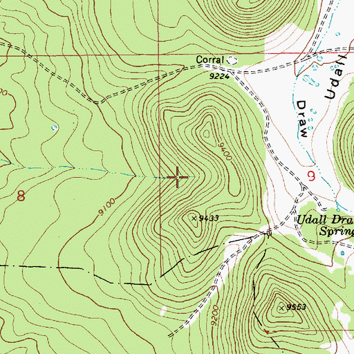 Topographic Map of CC Hall Spring, AZ