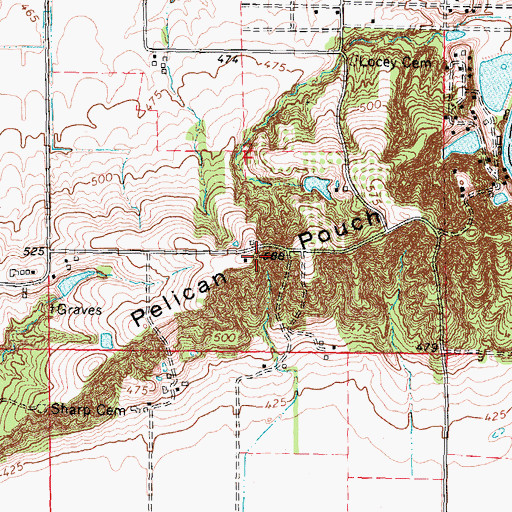 Topographic Map of Pelican Pouch, IL