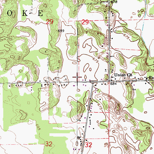 Topographic Map of Pembroke Church, IL