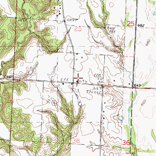 Topographic Map of Penn Ridge Church (historical), IL