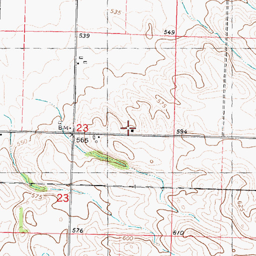 Topographic Map of Pennsylvania Lane Church, IL