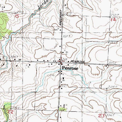 Topographic Map of Penrose, IL