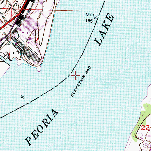 Topographic Map of Peoria Lake, IL