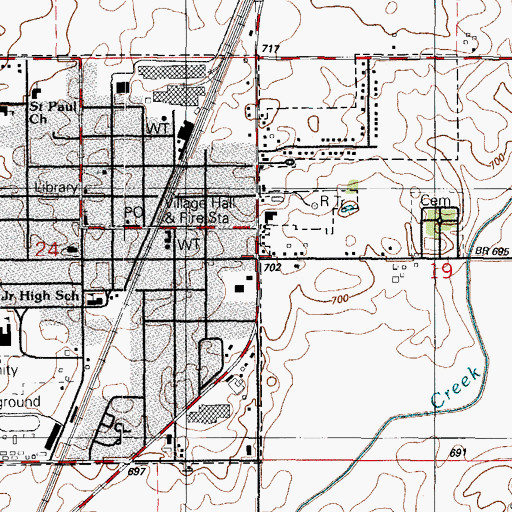 Topographic Map of Peotone, IL