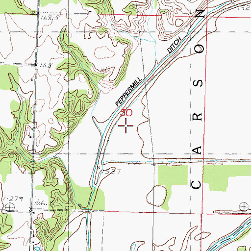 Topographic Map of Peppermill Ditch, IL