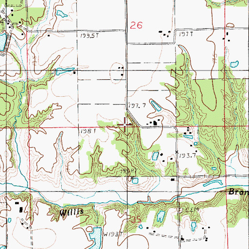 Topographic Map of Perisho School (historical), IL