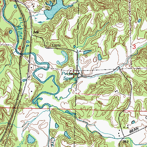 Topographic Map of Perkins Spring, IL