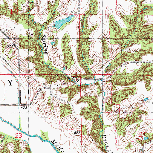 Topographic Map of Perry Springs School (historical), IL