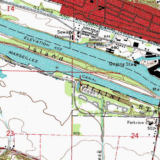 Topographic Map of Person Creek, IL