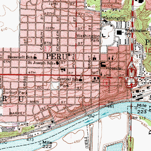 Topographic Map of Peru, IL