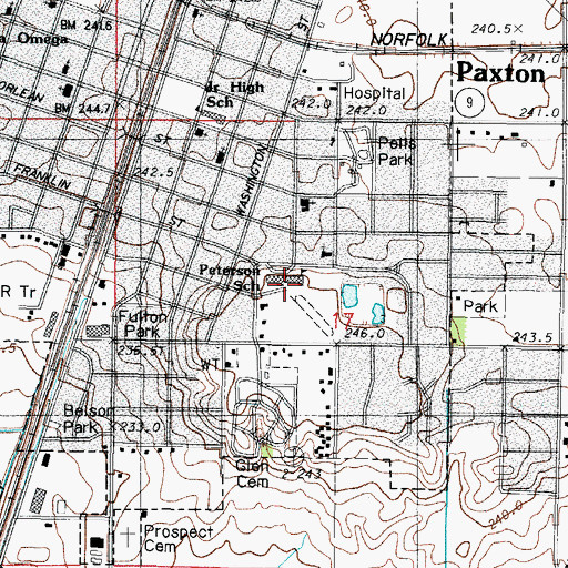 Topographic Map of Clara Peterson Elementary School, IL