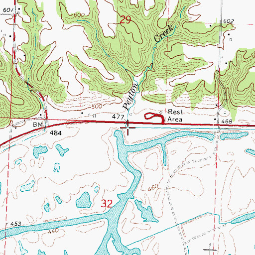 Topographic Map of Peyton Creek, IL