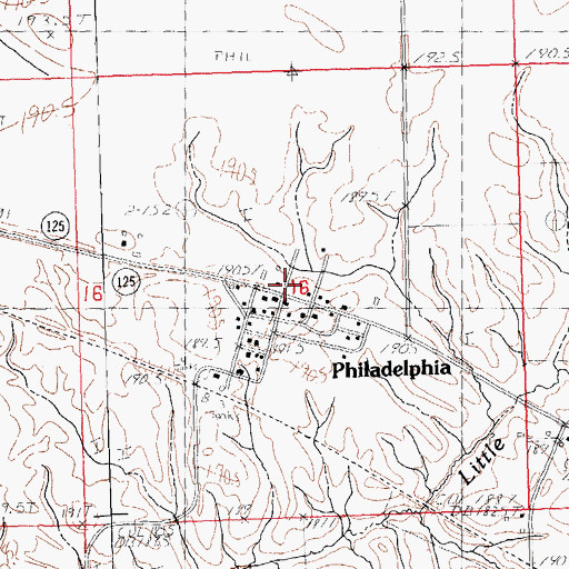 Topographic Map of Philadelphia, IL
