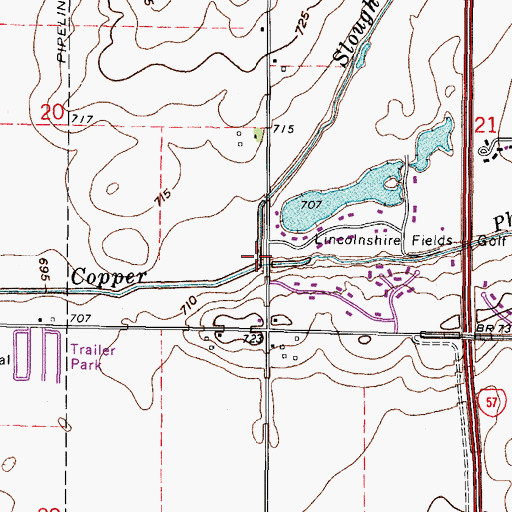 Topographic Map of Phinney Branch, IL