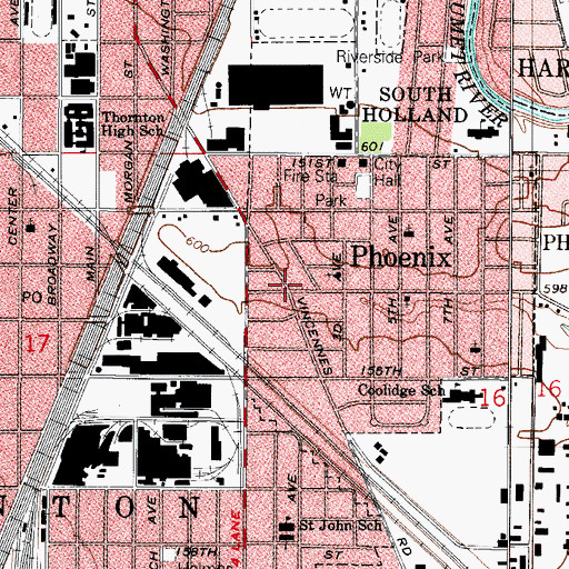 Topographic Map of Phoenix, IL