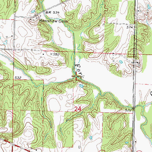 Topographic Map of Piatt Creek, IL
