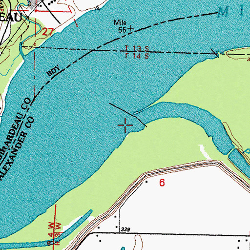 Topographic Map of Picayune Chute, IL