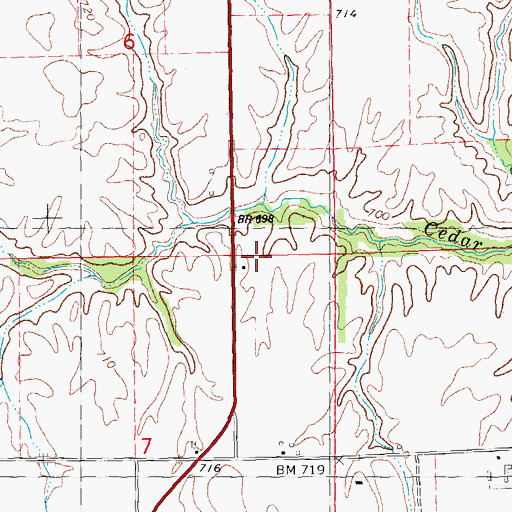 Topographic Map of Picayune School (historical), IL