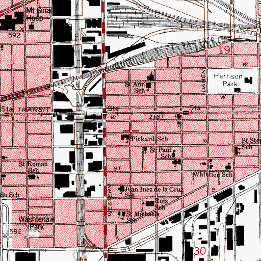 Topographic Map of Pickard Elementary School, IL