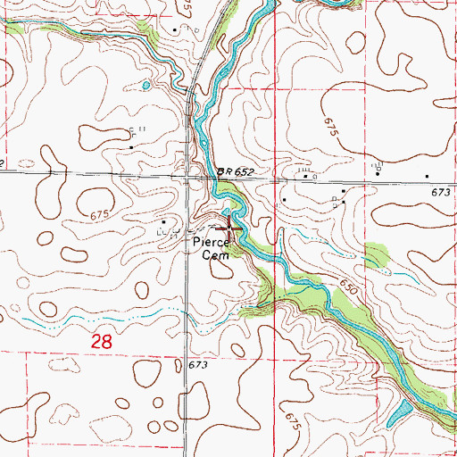 Topographic Map of Pierce Family Cemetery, IL
