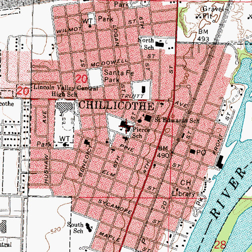 Topographic Map of Pierce School, IL