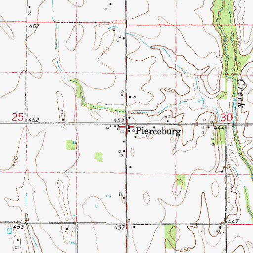 Topographic Map of Pierceburg, IL