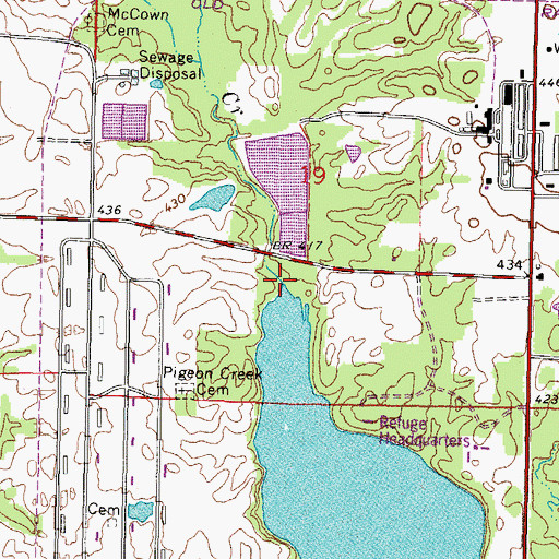 Topographic Map of Pigeon Creek, IL