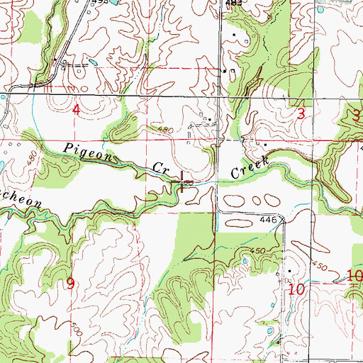 Topographic Map of Pigeon Creek, IL