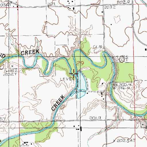 Topographic Map of Pigeon Creek, IL