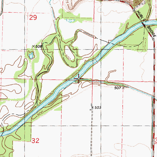 Topographic Map of Pike Creek, IL