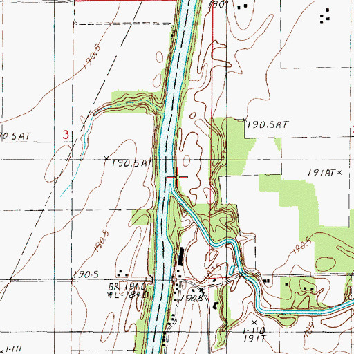 Topographic Map of Pike Creek, IL