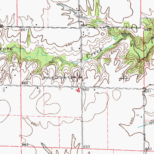 Topographic Map of Pilot Grove Cemetery, IL