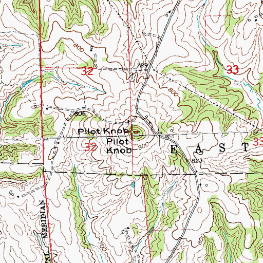 Topographic Map of Pilot Knob, IL