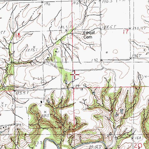 Topographic Map of Pin Oak School (historical), IL