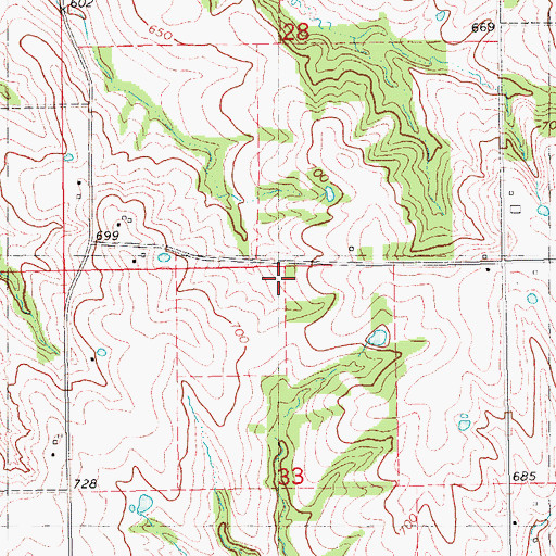 Topographic Map of Pin Oak School (historical), IL