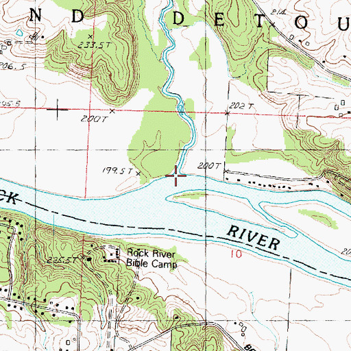 Topographic Map of Pine Creek, IL