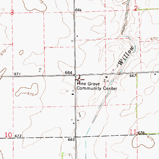 Topographic Map of Pine Grove Community Center, IL