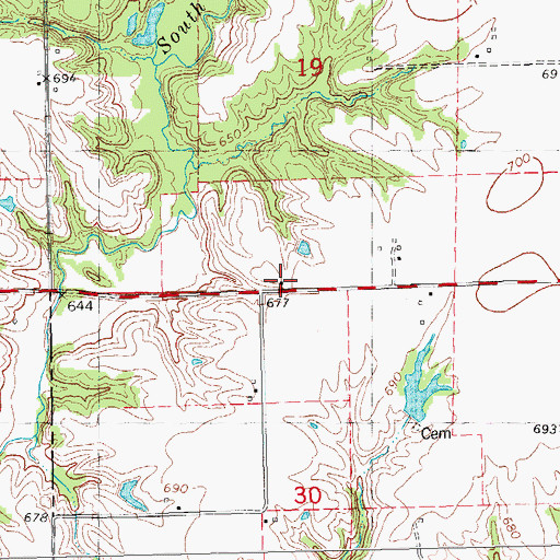 Topographic Map of Pine Grove School (historical), IL