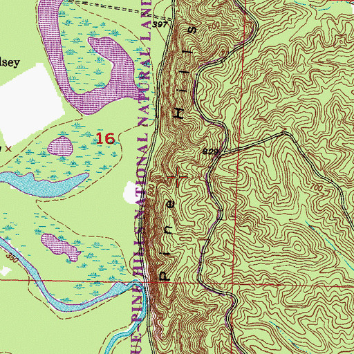 Topographic Map of Pine Hills, IL