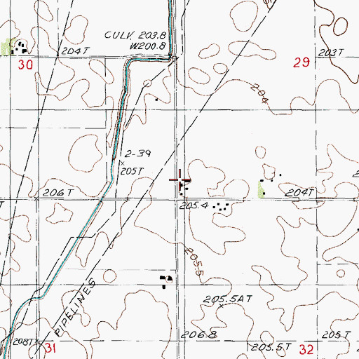 Topographic Map of Pine Tree School (historical), IL