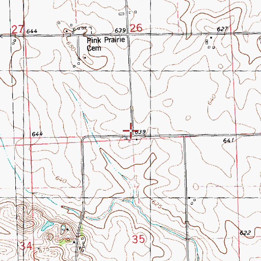 Topographic Map of Pink Prairie School (historical), IL