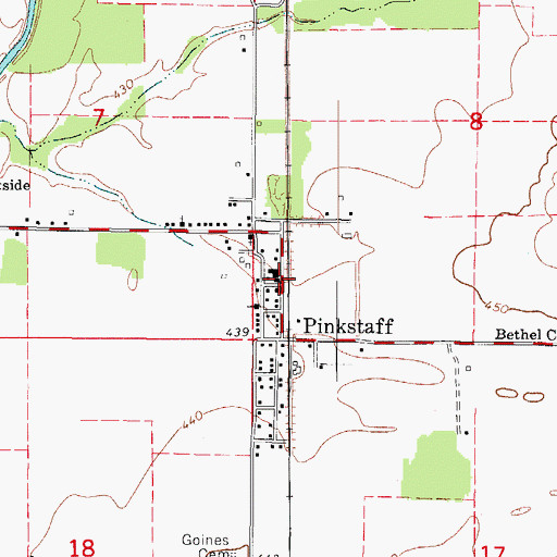 Topographic Map of Pinkstaff, IL