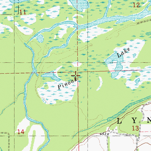 Topographic Map of Pinoak Lake, IL