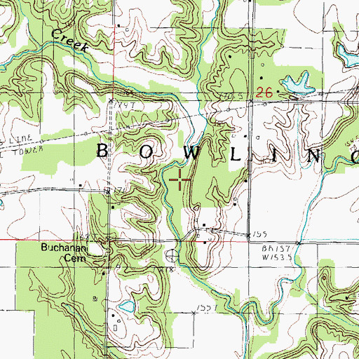 Topographic Map of Pint Creek, IL