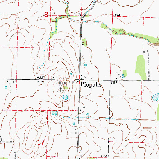 Topographic Map of Piopolis, IL