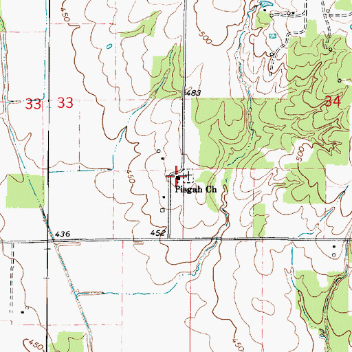 Topographic Map of Pisgah Church, IL