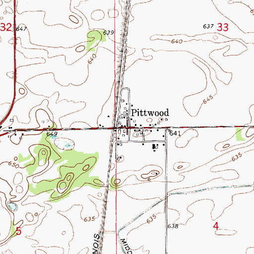 Topographic Map of Pittwood, IL