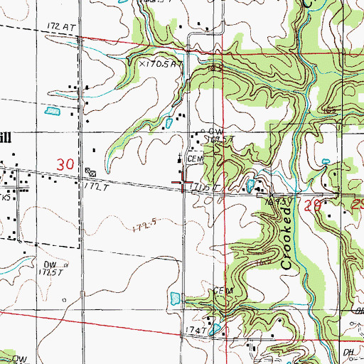 Topographic Map of Plainfield School (historical), IL