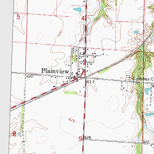Topographic Map of Plainview, IL
